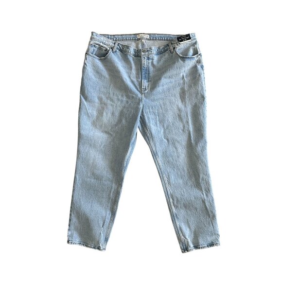 ABERCROMBIE & FITCH Light Wash 90s Straight Ultra Rise Jeans Sz 24 Plus 37" NWT - Picture 2 of 10